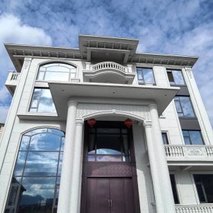 茂名白麻别墅外墙干挂石材效果示例