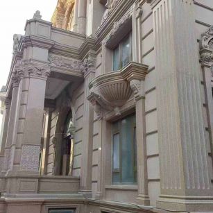 茂名 黄金麻花岗岩光面别墅外墙干挂施工完成