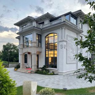 茂名 白麻花岗岩私人别墅干挂石材豪华定制