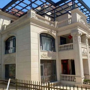 茂名 黄金麻花岗岩荔枝面别墅外墙干挂