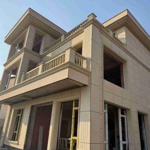 茂名 黄金麻花岗岩石材荔枝面外墙干挂效果展示