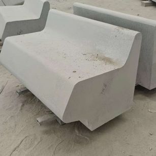 茂名 芝麻白花岗岩异形坐凳，石凳