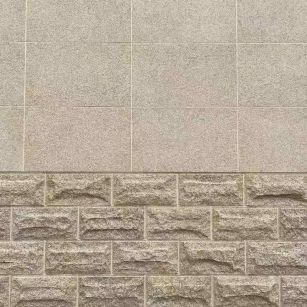 茂名 黄金麻自然面蘑菇石配荔枝面干挂