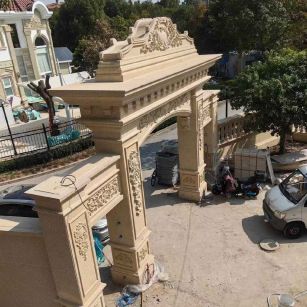 茂名 黄金麻荔枝面花岗岩别墅门楼