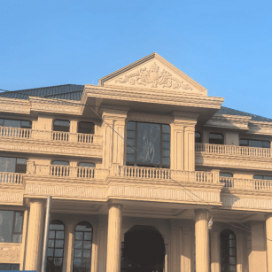 茂名黄金麻别墅外墙干挂石材效果示例