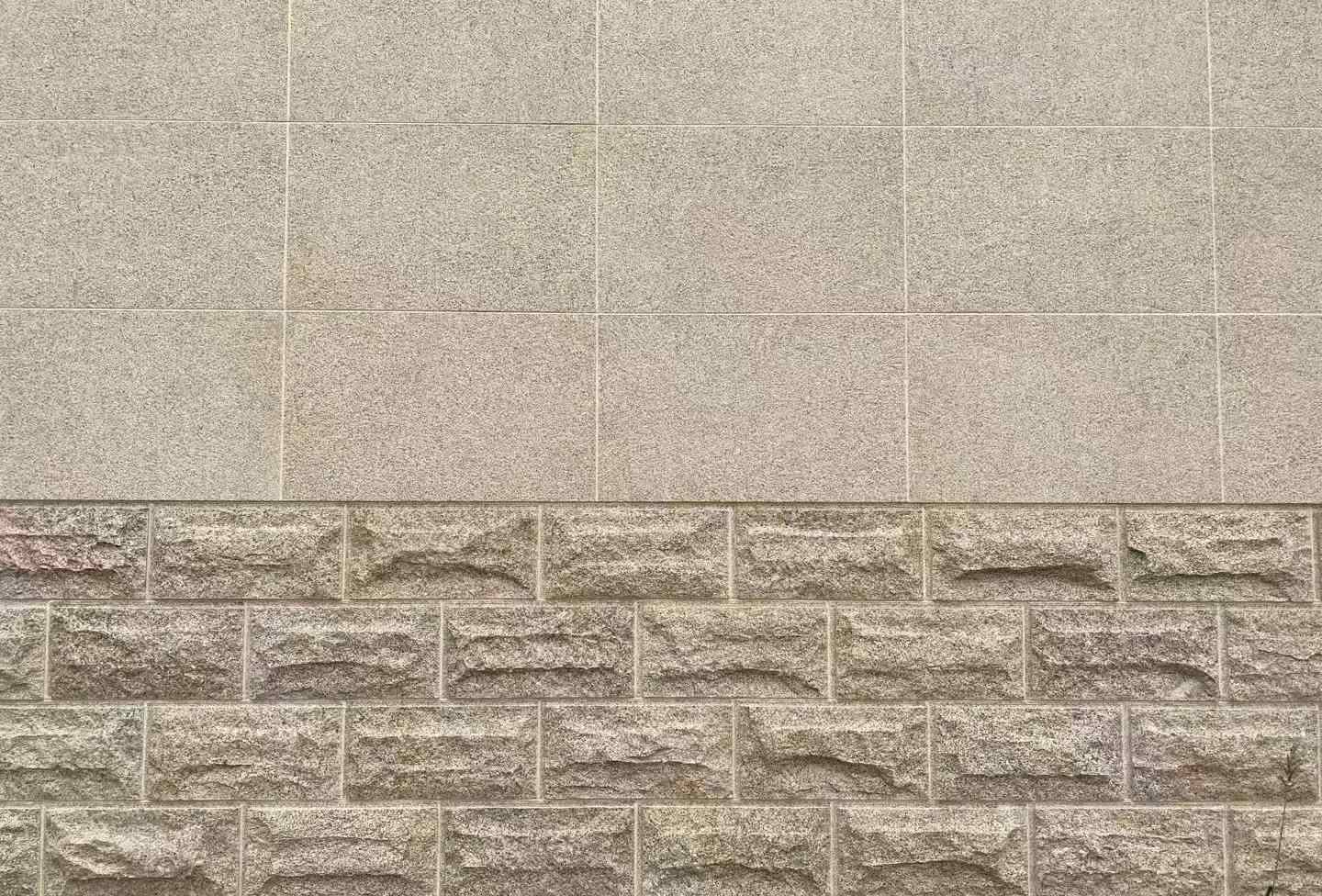 茂名 黄金麻自然面蘑菇石配荔枝面干挂