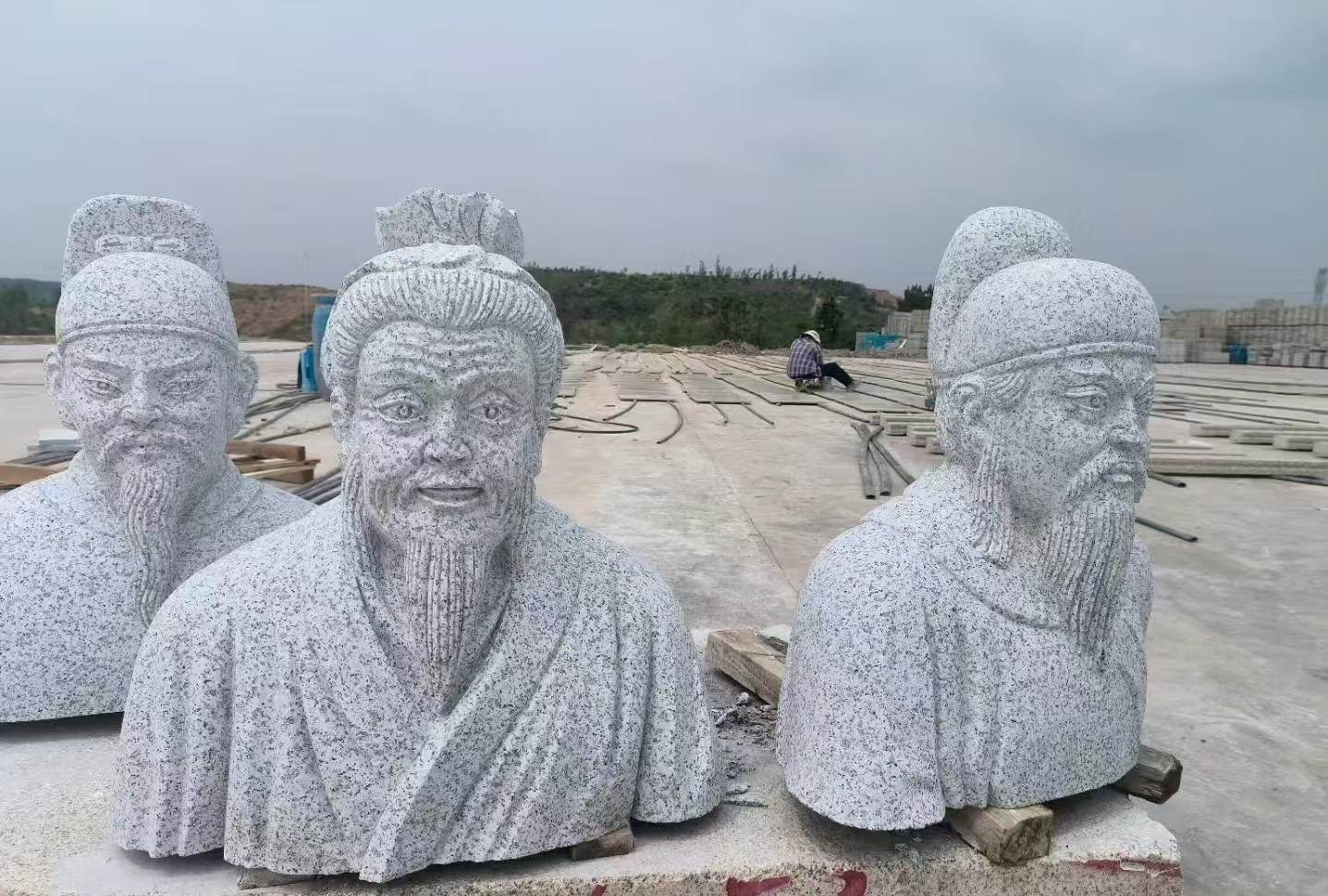 茂名 白麻花岗岩石材人物立体雕刻