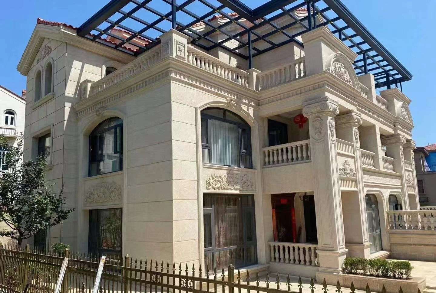 茂名 黄金麻花岗岩荔枝面别墅外墙干挂