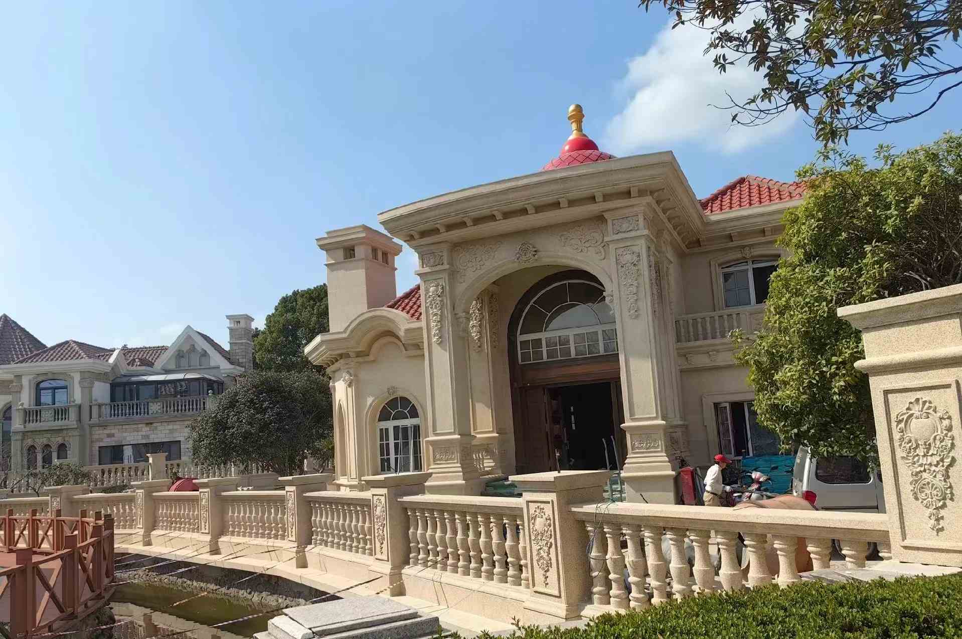 茂名 黄金麻花岗岩欧式别墅