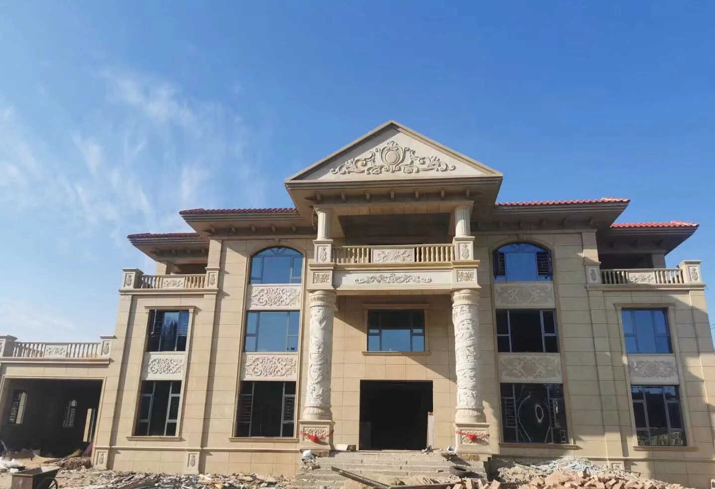 茂名 黄金麻花岗岩别墅外墙干挂