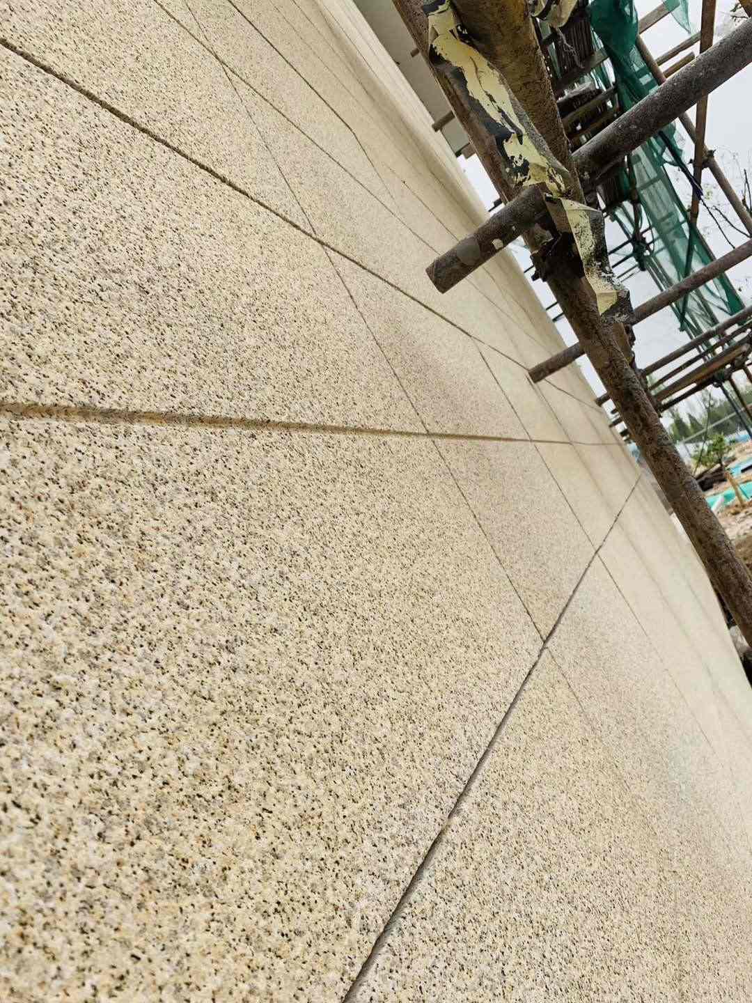 茂名 黄金麻花岗岩荔枝面外墙干挂石材效果示例