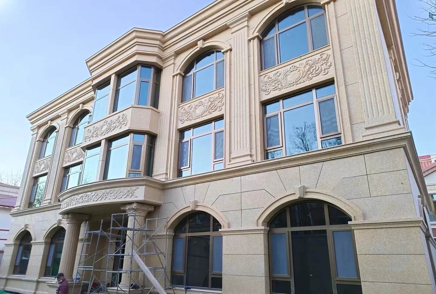 茂名 黄金麻花岗岩别墅外墙干挂